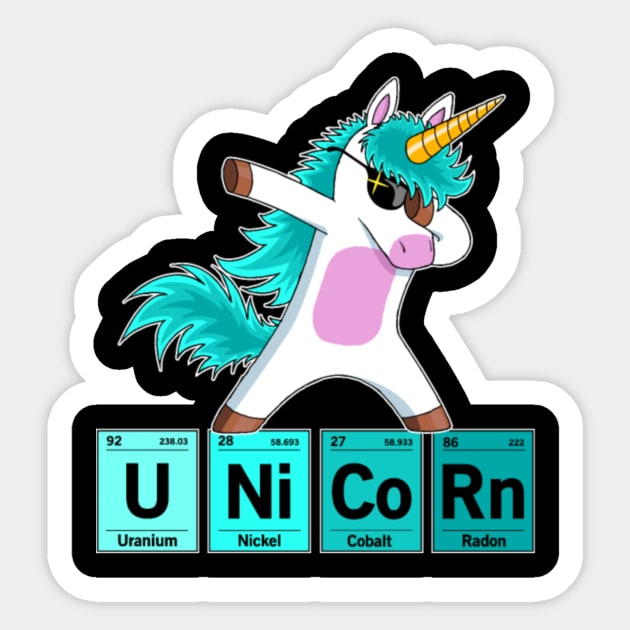 Dabbing Unicorn Dab Dance Chemical Elements Sticker by Xizin Gao